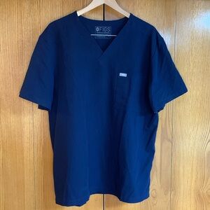 Figs Technical Collection Blue Short Sleeve‎ Scrub Top Women's Size XL
